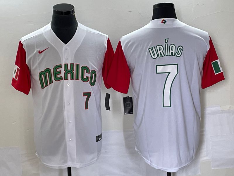 Men 2023 World Cub Mexico #7 Urias White white Nike MLB Jersey10